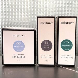 mixture Hand Poured Soy Votive Candle 3 pc Set, New - Open Box